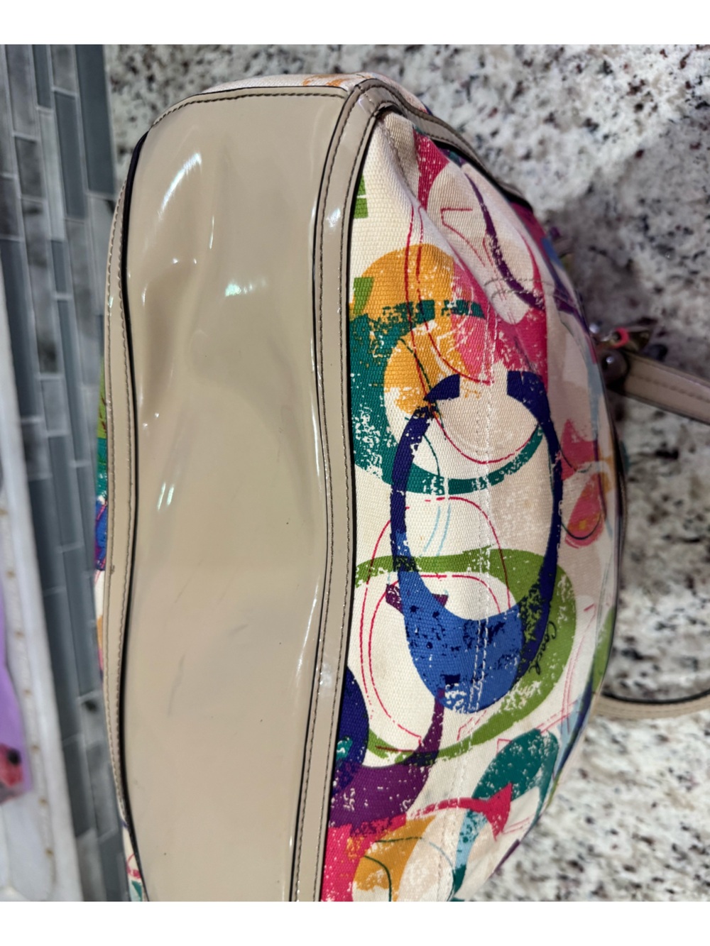 Coach Poppy Graffiti Signature Appliqué Glam tote - Picture 9 of 16